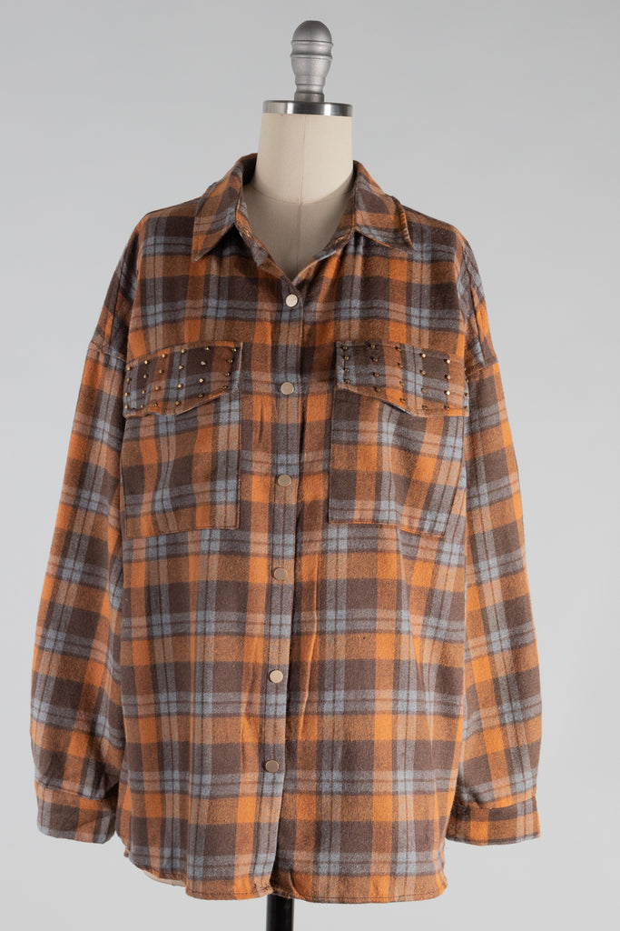 FST21945-STK Plaid Long Sleeve Collared Top 6PK – Fascination By